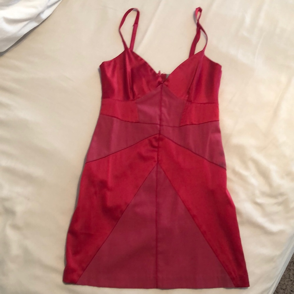 Hot pink mini dress